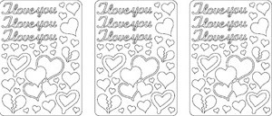 БЕЗ ЗНИЖОК Наліпка 10х23см "I love you" ЗОЛОТО
