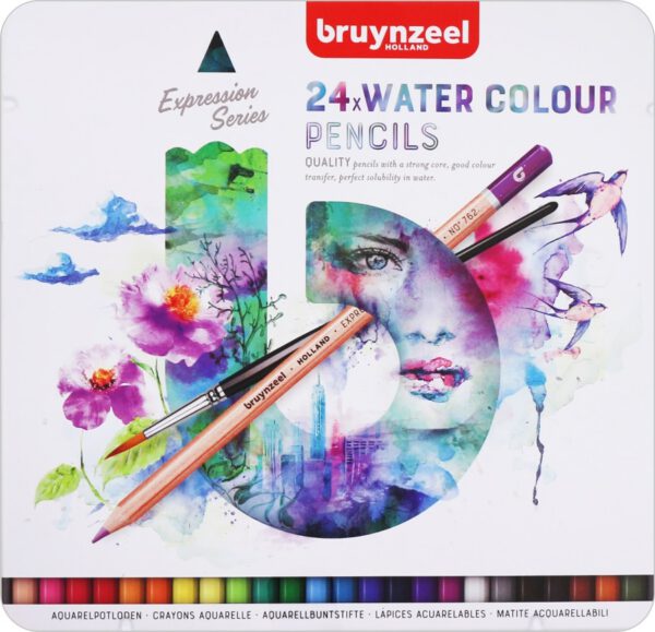 *Набір акв.олівців "Expression" Bruynzeel у метал.кор 24кол.