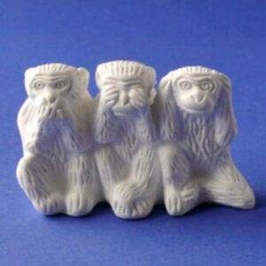 ТРИ МАВПИ У РЯД фігурка для декору (гіпс) 3,3х4,8см