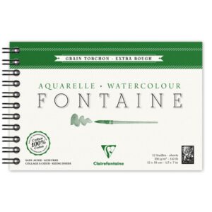 Альбом(спіраль) д/акварелі 300г торшон 100% бав..Wbndalbum Fontaine Clairefontaine 12арк.12х18