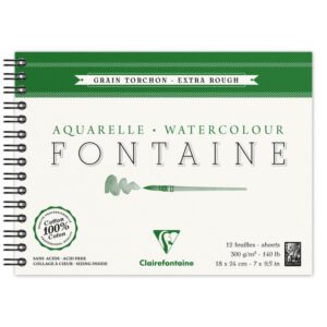*Альбом(спіраль) д/акварелі 300г торшон 100% бав.Fontaine Clairefontaine 12арк.18х24