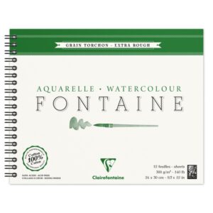 *Альбом(спіраль) д/акварелі 300г торшон 100% бав..Wbndalbum Fontaine Clairefontaine 12арк.24х30