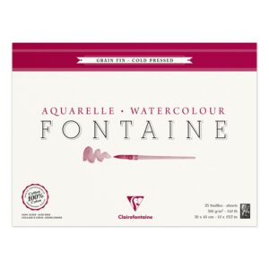 *Склейка д/акварелі 300г др.зерно 100%бав.Watercolpad Clairefontaine 25арк.30х40
