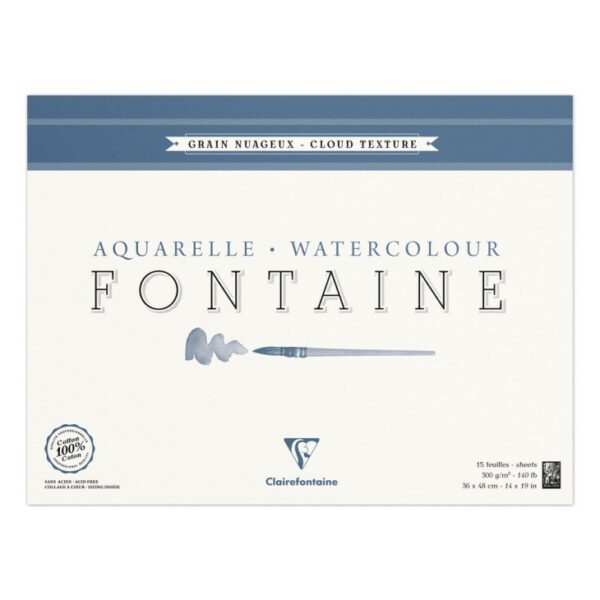 *Склейка д/акварелі 300г сер.зерно 100%бав.Watercolpad Clairefontaine 15арк.36х48
