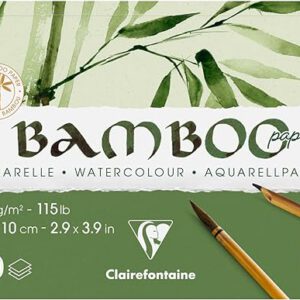 Альбом-склейка д/акварелі 250г др.зерно бамбук 100% Bamboo Clairefontaine 20арк.7,4х10см А7
