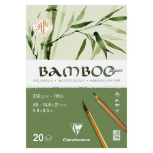 Альбом-склейка д/акварелі 250г др.зерно бамбук 100% Bamboo Clairefontaine 20арк.А5