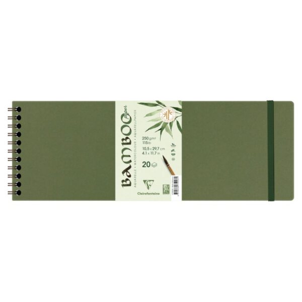 *Альбом(спіраль) д/акварелі 250г др.зерно бамбук 100% Bamboo Clairefontaine 20арк.10,5х29,7см