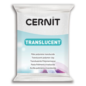 Полімерний моделін "CERNIT-TRANSLUCENT" 56гр прозорий с глиттером БІЛИЙ