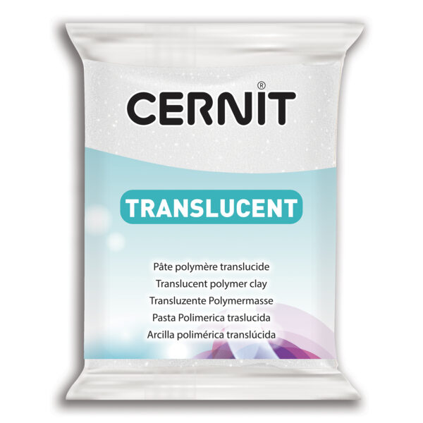 Полімерний моделін "CERNIT-TRANSLUCENT" 56гр прозорий с глиттером БІЛИЙ