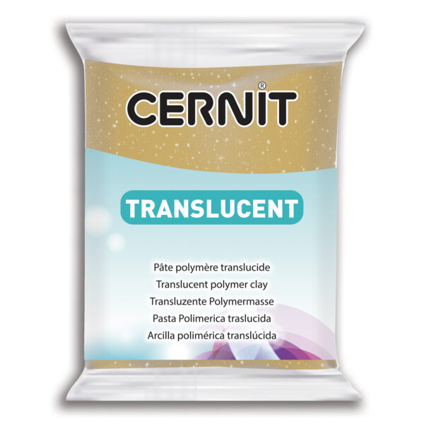 Полімерний моделін "CERNIT-TRANSLUCENT" 56гр прозорий с глиттером ЗОЛОТИЙ