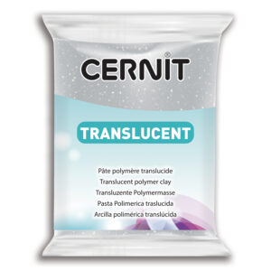 Полімерний моделін "CERNIT-TRANSLUCENT" 56гр прозорий с глиттером СРІБНИЙ