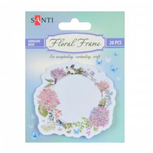 Аксессуары дизайнерские бумажные фольгирован. самокл  "Floral frame" Santi 20шт. БУЗКОВИЙ