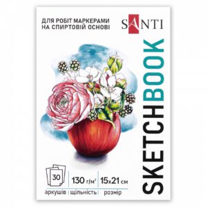 Альбом-склейка д/спирт.маркера130гр на підкл."Blossom" Santi 30арк.15х21см А5 БІЛИЙ