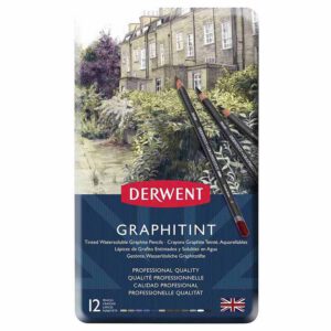 *Набір акварельних графітних олівців Graphitint Derwent 12кол в метал.кор.