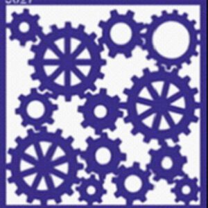 Трафарет самоклеющ.многораз14,5х14,5см №5027 ФОНОВЫЙ ОРНАМЕНТ ШЕСТЕРЕНКИ