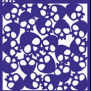 Трафарет самоклеющ.многораз14,5х14,5см №5052 ФОНОВЫЙ ОРНАМЕНТ ЧЕРЕПА 2