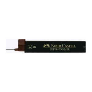 Стрижні у наборі SUPER-POLYMER "Faber-Castell" B 0.5мм пласт.пенал 12шт.