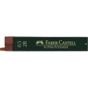 Стрижні у наборі SUPER-POLYMER "Faber-Castell" 2B 0.5мм пласт.пенал 12шт.