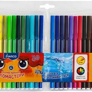 Набір фломастерів на водн осн."Super Washable"Marco 30кол в пластик упак.