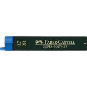 Стрижні у наборі SUPER-POLYMER "Faber-Castell" 2B 0.7мм пласт.пенал 12шт.