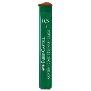 Стрижні у наборі "Faber-Castell" B 0.5мм пласт.пенал 12шт.