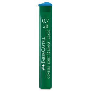 Стрижні у наборі "Faber-Castell" 2B 0.7мм пласт.пенал 12шт.