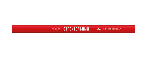 Олівець плотницкий (широкий овальн.корпус) "Строительный" ВКФ 1371 2В ЧЕРВОНИЙ корпус