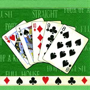 R РОЗБИРАТИ 26 Серветка33х33см (20шт) "Карты. Full House" зелений