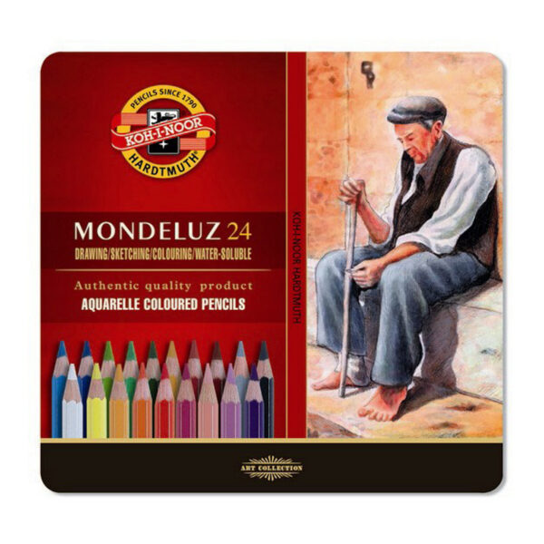 *Набір акв.олівців "Mondeluz"Koh-i-Noor стерж.d 3,8мм в метал.кор. 24шт. - Image 2
