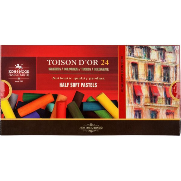 *Набір сухих кольоров.пастелів м'як 1/2."Toison D'or" Koh-i-Noor у картон.упак .24кол