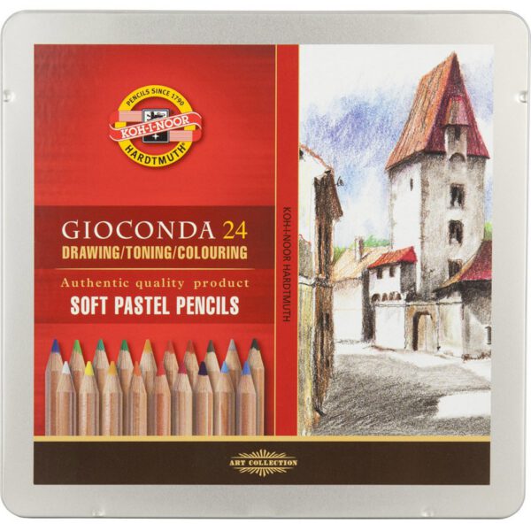 *Набір пастельн. олівців. "Gioconda" Koh-I-Noor 24кол в метал.кор.