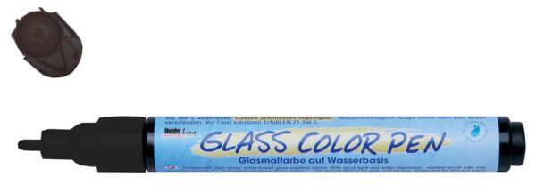 !БЕЗ ЗНИЖОК Маркер д/скла,та порцеляни стійкий (обж.160*С) Glass Color Pen Hobby Line Kreul 1-2мм ЧОРНИЙ КОНТУР
