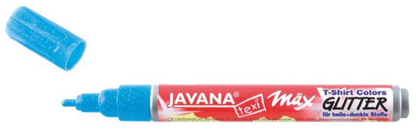 ЗНЯТІ З ВИР-ВА,Маркер д/світл.та темн.тканин.(прання 40*) JavanaTex Kreul 2-4мм Glitter БЛАКИТНИЙ