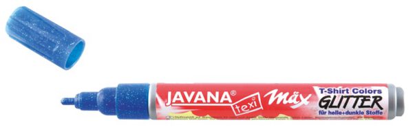 Маркер д/світл.та темн.тканин.(прання 40*) JavanaTex Kreul 2-4мм Glitter СИНІЙ