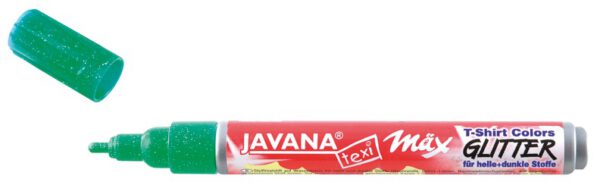 Маркер д/світл.та темн.тканин.(прання 40*) JavanaTex Kreul 2-4мм Glitter ЗЕЛЕНИЙ