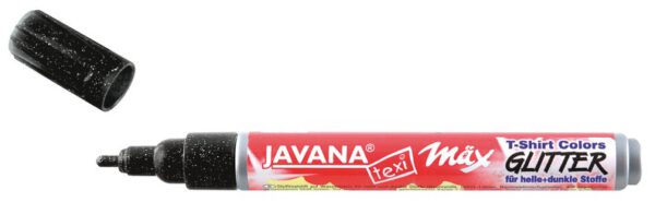 Маркер д/світл.та темн.тканин.(прання 40*) JavanaTex Kreul 2-4мм Glitter ЧОРНИЙ