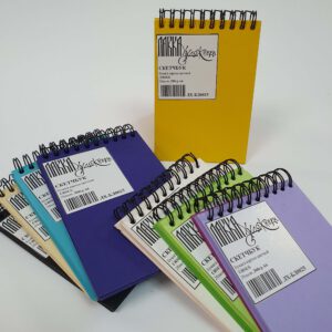Блокнот(спіраль) 300гр кольоров.картон вертик.б/обкл.20арк. 10х15см