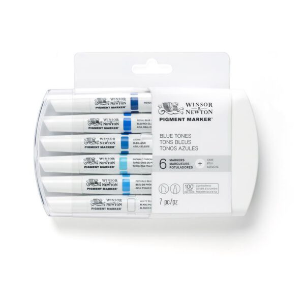 !Нет скидок Набір маркерів на спирт.осн.Pigment Marker 6шт. БЛАКИТНІ ВІДТІНКИ