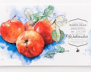 Альбом д/акв.200гр Fin дрібне зерно цел. "White Swan"МАЛЕВИЧЪ 20арк.23х40см