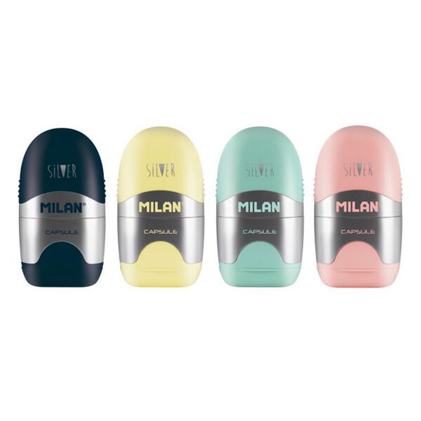Гумка+точилка "Silver" Milan 65х35х24мм