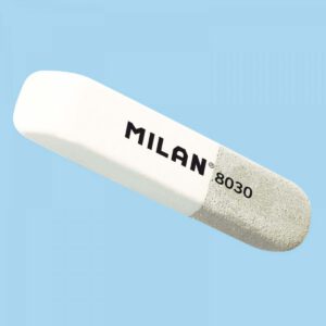 Гумка прямокутна для 7Н-2В "8030" Milan 60х14х7мм БІЛО-СІРА