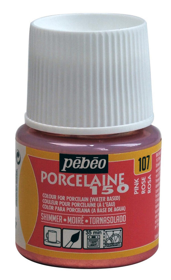 Фарба по порцеляні та кераміці на водн.осн.(випал 150*С) "Porcelaine" Pebeo 45мл МЕРЕХТЛИВИЙ РОЖЕВИЙ