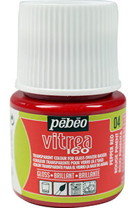 Фарба стійка по склу (обжиг160*) Vitrea 160 Pebeo 45мл ЧЕРВОНИЙ ПЕРЕЦЬ