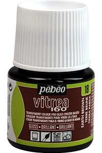 Фарба стійка по склу (обжиг160*) Vitrea 160 Pebeo 45мл КОРИЧНЕВИЙ ЗЕМЛЯНИЙ