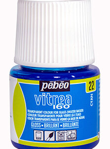 Фарба стійка по склу (обжиг160*) Vitrea 160 Pebeo 45мл БЛАКИТНИЙ ЦИАН