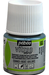 Фарба стійка по склу (обжиг160*) Vitrea 160 Pebeo 45мл "мерцание" СРІБЛО