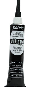 Контур по склу на водній основі (обжиг 160*)Vitrea 160 Pebeo 20мл ЧОРНІ ЧОРНИЛА