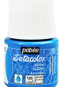 !БЕЗ ЗНИЖОК Фарба по світл. тканинах, не розтікається "Setacolor Glitter" Pebeo 45мл АКВАМАРИН