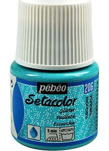 Фарба по світл. тканинах, не розтікається "Setacolor Glitter" Pebeo 45мл БІРЮЗА