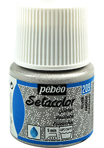 Фарба по світл. тканинах, не розтікається "Setacolor Glitter" Pebeo 45мл СРІБНИЙ ГЛІТЕР